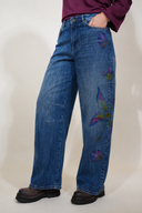 Handbemalte Alessia Santi Jeans im Barrel Cut