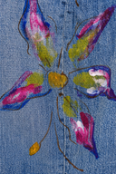 Handbemalte Alessia Santi Jeans im Barrel Cut