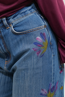 Handbemalte Alessia Santi Jeans im Barrel Cut