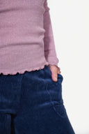 Basic Shirt mit V-Ausschnitt- Rosé Lurex
