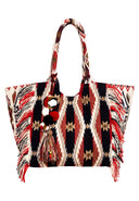 Tanija Tasche – Azteken-Muster mit Fransen